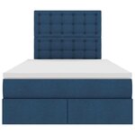 vidaXL Lit de rangement LED avec matelas Bleu 120 x 190 cm Tissu