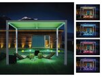 Pergola bioclimatique en aluminium avec led "milla" - 12m² - 3 x 4 m - blanc