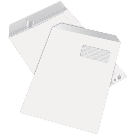 Pochette vélin extra-blanc c4 - 229 x 324 mm 90g avec fenêtre - bande autoadhésive (boîte 250 unités)