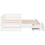 vidaXL Lit de jour et tiroirs sans matelas blanc 90x200 cm bois massif
