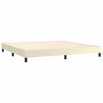 vidaXL Sommier à lattes de lit avec matelas Crème 200x200cm Similicuir