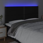 vidaXL Tête de lit à LED Noir 200x5x118/128 cm Tissu