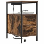 vidaXL Cabinet de chevet Chêne fumé 30 x 48 x 61 cm Bois d'ingénierie