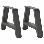 vidaXL Pieds de table basse en forme de A  2 pièces  anthracite  50 x (30-31) cm  acier