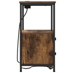 vidaXL Table de nuit avec station de chargement avec tiroir Chêne fumé
