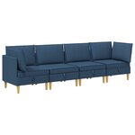 vidaXL Canapé modulaire avec rangement 4 Pièces Bleu Tissu