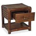 vidaXL Table de chevet 50 x 45 x 40 cm Bambou Marron foncé