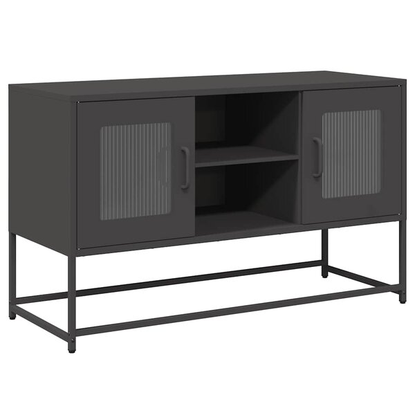 vidaXL Meuble TV noir 100 5x39x60 5 cm acier
