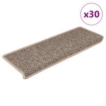 vidaXL Tapis d'escalier autocollants 30 Pièces 65x21x4 cm beige foncé
