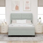 vidaXL Lit à ressorts avec matelas Gris clair 140 x 190 cm Velours