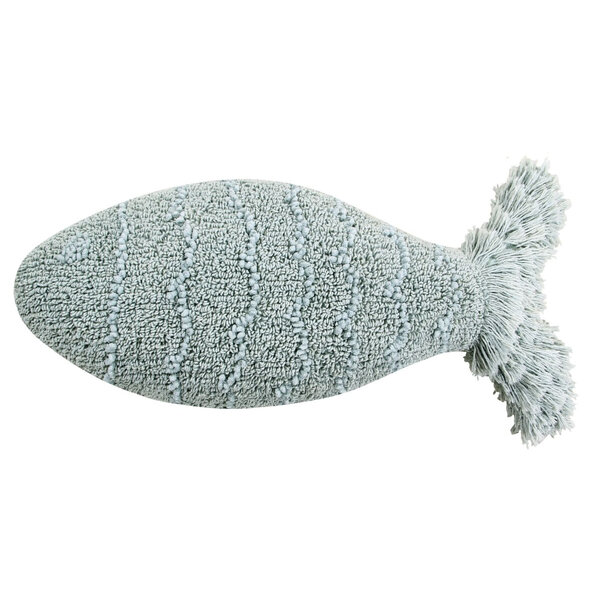 Coussin pour bébé Poisson bleu aqua 27 x 60 cm
