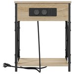 vidaXL Table de nuit avec station de chargement 2 Pièces Chêne sonoma