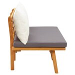 vidaXL Banc de jardin avec coussins 115 cm Bois solide d'acacia