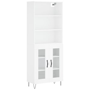 vidaXL Buffet haut Blanc 69 5x34x180 cm Bois d'ingénierie