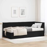 vidaXL Cadre de lit d'angle avec matelas 2 Pièces Vert Velours
