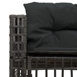 vidaXL Canapé de jardin et coussins et repose-pied en forme de L rotin