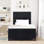 vidaXL Lit à sommier avec matelas noir 120x200 cm en tissu