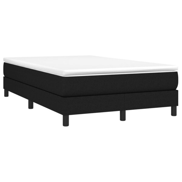 vidaXL Sommier à lattes de lit avec matelas noir 120x190 cm tissu