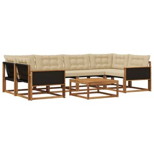 vidaXL Ensemble de canapés d'extérieur 7 Pièces Naturel et Beige