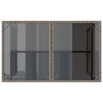 vidaXL Table de jardin avec dessus en verre gris 110x68x70 cm rotin