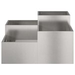 vidaXL Cache-pot de jardin Argent 100 x 100 x 48 cm Acier inoxydable