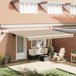 vidaXL Auvent Rétractable with Manuel 450 × 350 cm Beige