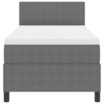 vidaXL Lit à ressorts Gris clair et blanc 193 x 90 x 88 cm