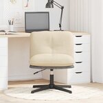 vidaXL Chaise pivotante de bureau Crème Tissu