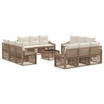 vidaXL Ensemble de canapé de jardin 13 Pièces Beige polyrotin