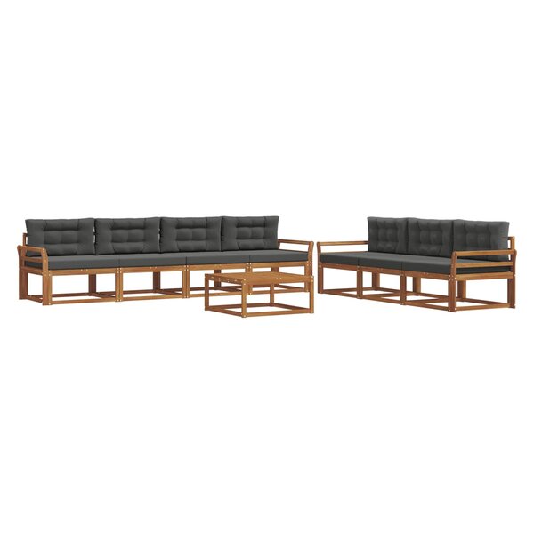 vidaXL Ensemble de canapés d'extérieur 8 Pièces Naturel et Anthracite