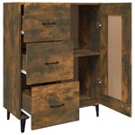 vidaXL Buffet Chêne fumé 69 5x34x90 cm Bois d'ingénierie