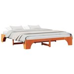 vidaXL Cadre de lit Brun cire 200 x 200 cm Pin massif