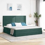 vidaXL Lit de rangement LED avec matelas Vert foncé 200 x 200 cm