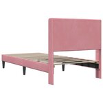 vidaXL Cadre de lit avec tête de lit Rose 90 x 190 cm Velours