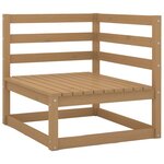 vidaXL Canapé d'angle de jardin avec coussins crème Bois de pin massif