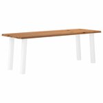 vidaXL Table à manger et bord naturel bois massif chêne rectangulaire