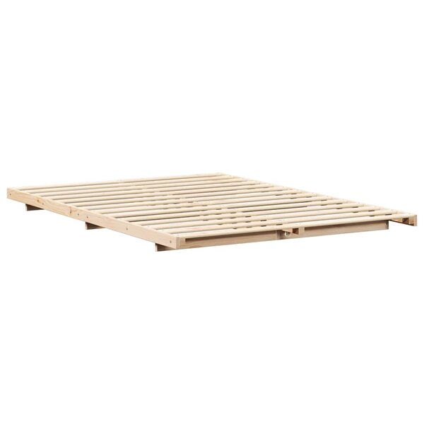 vidaXL Cadre de lit surélevé Marron 160 x 200 cm Bois massif en pin