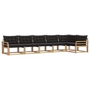 vidaXL Ensemble de canapés d'extérieur 6 Pièces Blanc et noir