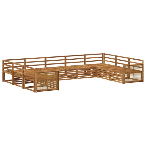 vidaXL Ensemble de canapés d'extérieur 9 Pièces Naturel