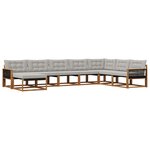 vidaXL Ensemble de canapés d'extérieur 8 Pièces Naturel et gris clair