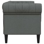 vidaXL Canapé Chesterfield 2 places gris foncé tissu
