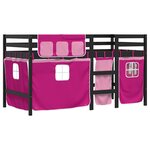 vidaXL Lit mezzanine enfants avec rideaux sans matelas rose 80x200cm