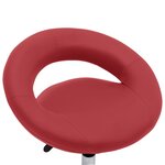 vidaXL Chaise de travail roulante Rouge bordeaux Similicuir