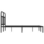 vidaXL Cadre de lit métal avec tête de lit noir 120x200 cm