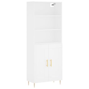 vidaXL Buffet haut Blanc 69 5x34x180 cm Bois d'ingénierie