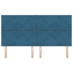 vidaXL Tête de lit Montage mural Géométrique Bleu foncé 180 cm Velours