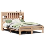 vidaXL Lit bibliothèque sans matelas 150x200 cm bois massif de pin