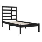 vidaXL Cadre de lit sans matelas noir bois massif 75x190 cm