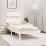 vidaXL Cadre de lit sans matelas blanc 100x200 cm bois massif