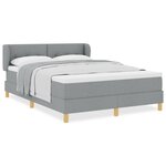 Lit Box Spring vidaXL avec Matelas - Gris clair  140x190 cm  Tissu